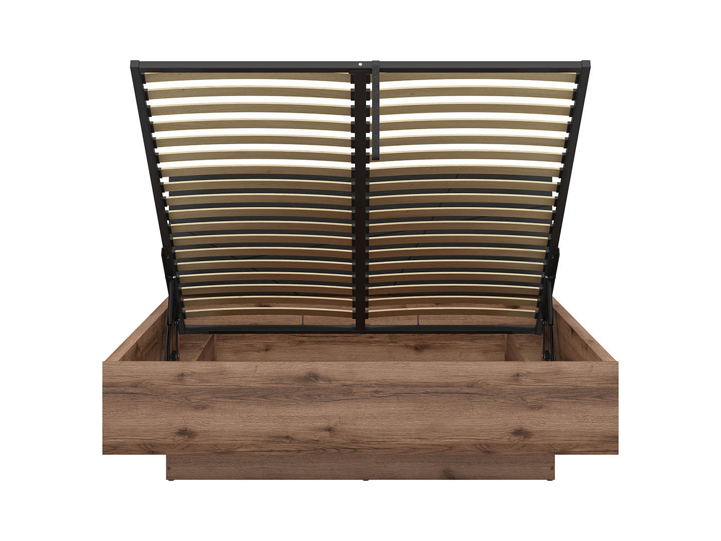 Forn Bed Set 160×200 cm – Dark Delano Oak & Black Matt + Ceres AV Mattress, 25-Year Warranty