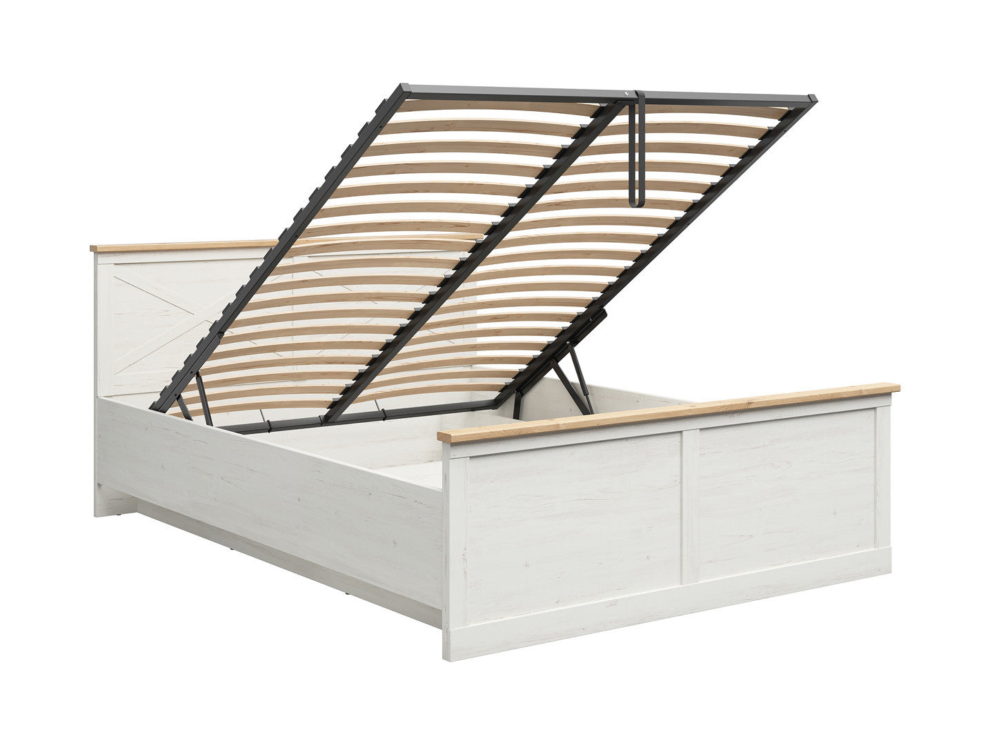 Frija Bed Set 160×200 cm – Storage Bed & Ceres AV Pocket Spring Mattress | Andersen Pine White & Artisan Oak