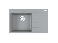 Centro CNG 611-78 TL Single Bowl Kitchen Sink with Left Drainer – Stone Grey Fragranite